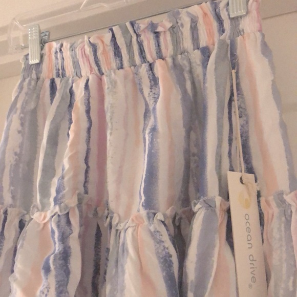 NWT [Ocean Drive] Tie-Dye Ruffled Short Skirt - Elastic Waist - Women's Size M - Picture 4 of 9